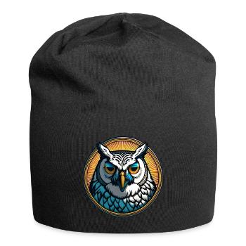 Wise Owl Wisdom - Jersey Beanie - black - Front