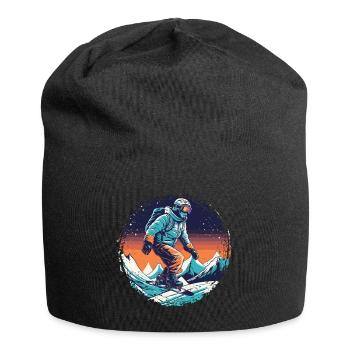 Snowboarding or skiing and then après ski - Jersey Beanie - black - Front