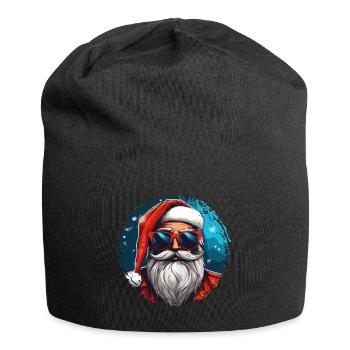 Frohe Weihnachten - Jersey-Beanie - Schwarz - Vorne