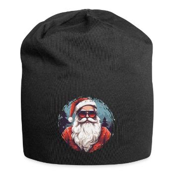 Frohe Weihnachten - Jersey-Beanie - Schwarz - Vorne