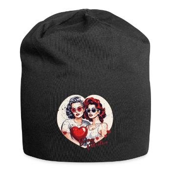 Valentinstag-Outfit für Sie und Sie in Liebe - Jersey-Beanie - Schwarz - Vorne