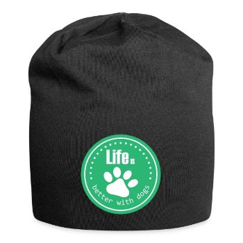 La vie est plus belle avec les chiens - Bonnet en jersey - noir - Devant