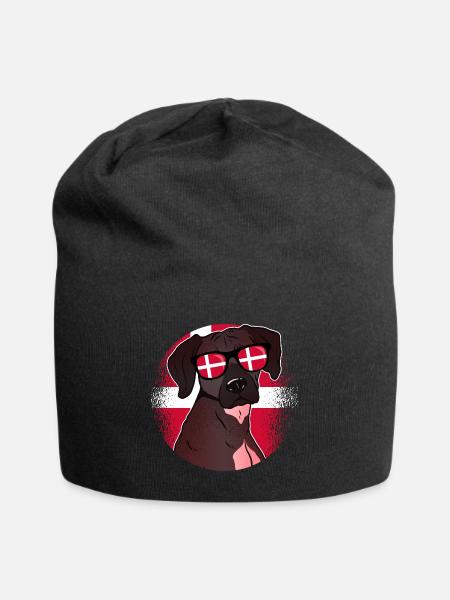 Dänemark - Jersey-Beanie - Schwarz