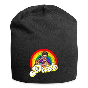 Pride Gay CSD Love LGBTQ Colors of the Rainbow - Jersey Beanie - black - Front