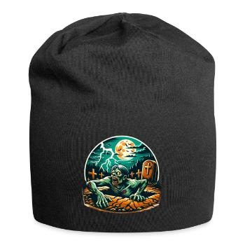 Happy Halloween Zombie Friedhof Vollmond - Jersey-Beanie - Schwarz - Vorne
