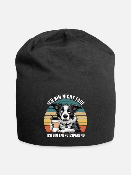 Ich Bin Nicht Faul Border Collie Hütehund Collie - Jersey-Beanie - Schwarz