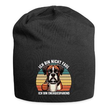 Ich Bin Nicht Faul Boxer Boxerhalter Boxerhund - Jersey-Beanie - Schwarz - Vorne