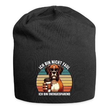 Ich Bin Nicht Faul Boxer Boxerhalter Boxerhund - Jersey-Beanie - Schwarz - Vorne