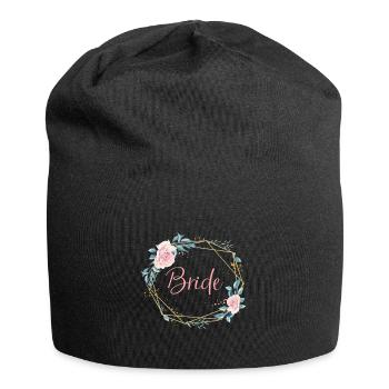 Fleurs de mariée d'équipe 1 personnalisables - Bonnet en jersey - noir - Devant