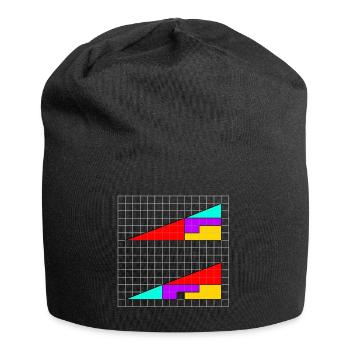 Dreiecke mit fehlendem Quadrat - Jersey-Beanie - Schwarz - Vorne