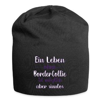 Border Collie - Jersey-Beanie - Schwarz - Vorne