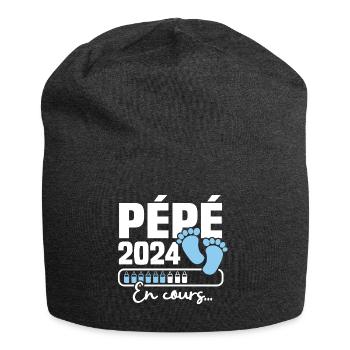 Pépé 2023 en cours, Cadeau Futur Papy - Bonnet en jersey - charbon - Devant