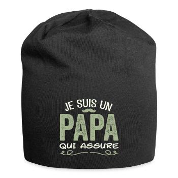 Je Suis Un Papa Qui Assure Cadeau Fête Des Pères - Bonnet en jersey - noir - Devant