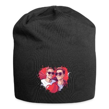 LGBT Gay Valentinstag Idee für Schwule - Jersey-Beanie - Schwarz - Vorne