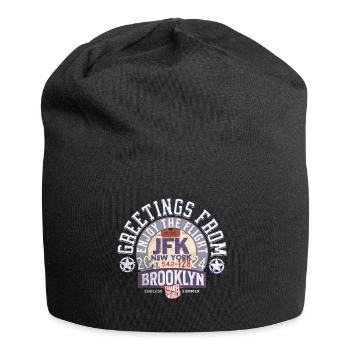 Grüße aus Brooklyn - Jersey-Beanie - Schwarz - Vorne