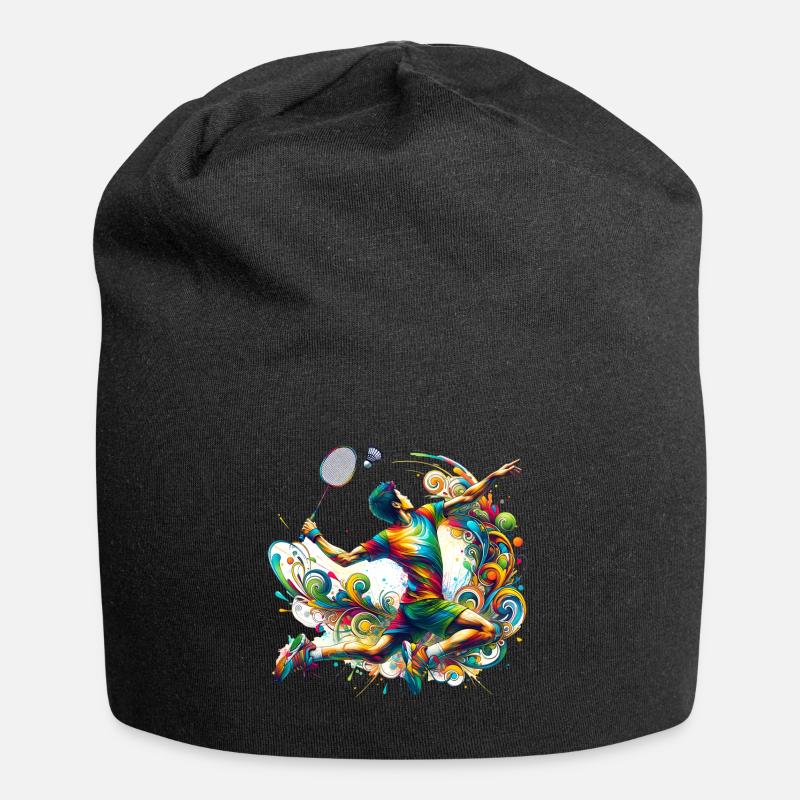 Design de badminton cool - Bonnet en jersey - noir