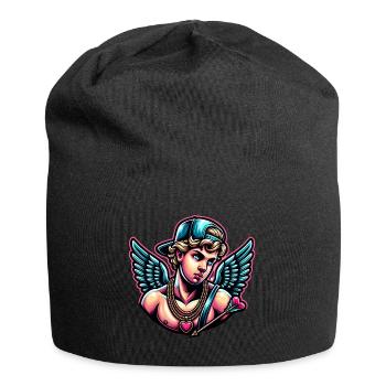 Cupid unites hearts with a single arrow - Jersey Beanie - black - Front