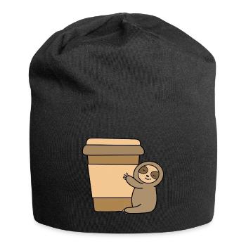 Coffee Sloth. - Jersey Beanie - black - Front