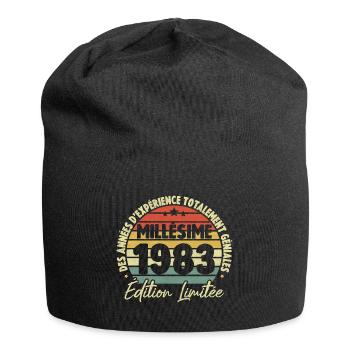 Cadeau D'anniversaire Millésime Fabriqué en 1983 - Bonnet en jersey - noir - Devant