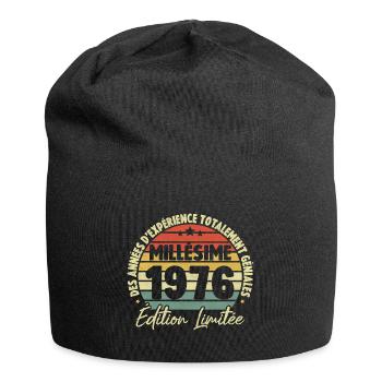 Cadeau D'anniversaire Millésime Fabriqué en 1976 - Bonnet en jersey - noir - Devant