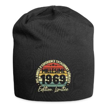 Cadeau D'anniversaire Millésime Fabriqué en 1969 - Bonnet en jersey - noir - Devant