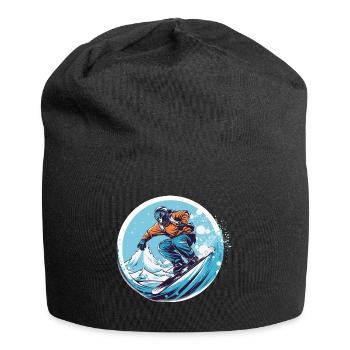 Snowboarding or skiing and then après ski - Jersey Beanie - black - Front