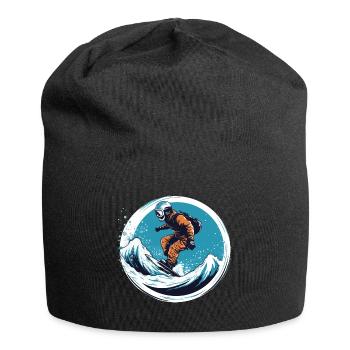 Snowboarding or skiing and then après ski - Jersey Beanie - black - Front