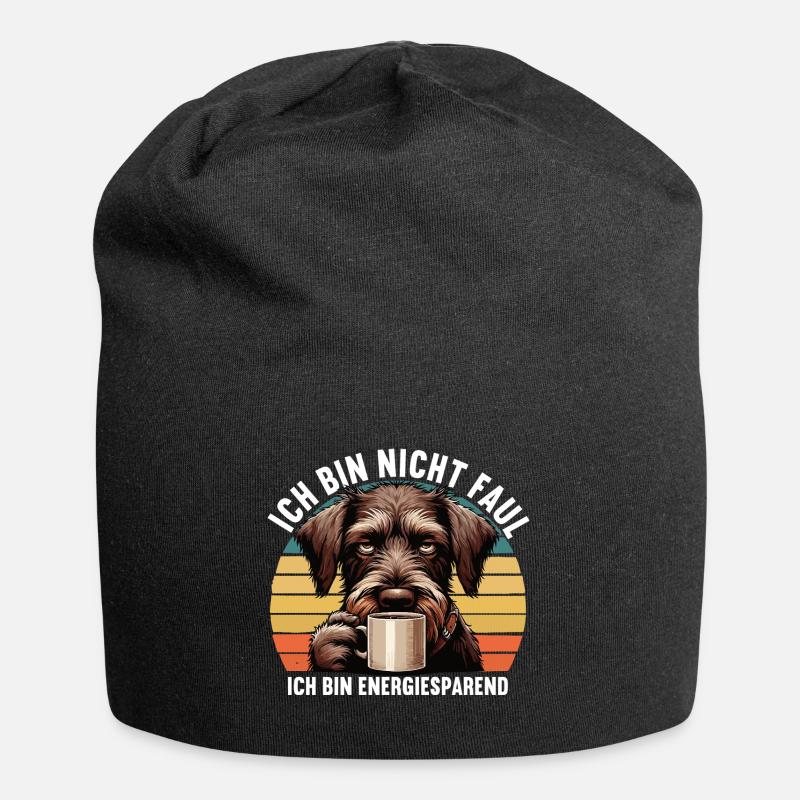 Ich Bin Nicht Faul Deutsch Drahthaar Jagdhund - Jersey-Beanie - Schwarz