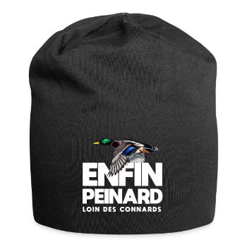 Enfin peinard chasseur cadeau drôle chasse canard - Bonnet en jersey - noir - Devant