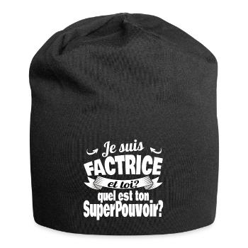 je suis factrice - Bonnet en jersey - noir - Devant