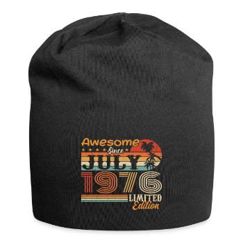 Juli 1976 Juli Geburtstagsgeschenk Juli 1976 - Jersey-Beanie - Schwarz - Vorne