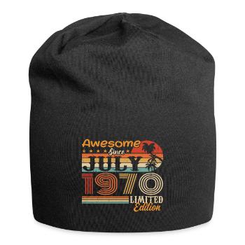 Juli 1970 Juli Geburtstagsgeschenk Juli 1970 - Jersey-Beanie - Schwarz - Vorne