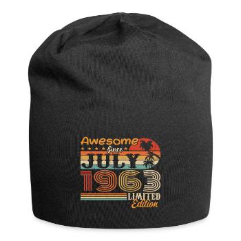 Juli 1963 Juli Geburtstagsgeschenk Juli 1963 - Jersey-Beanie - Schwarz - Vorne