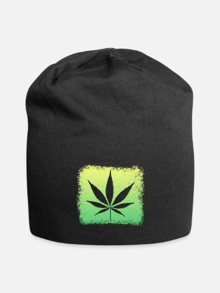 Kiffen Weed Ganja - Jersey-Beanie - Schwarz