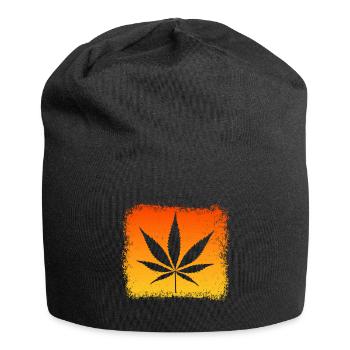 Kiffen Kiffer Weed Gras Stoner - Jersey-Beanie - Schwarz - Vorne