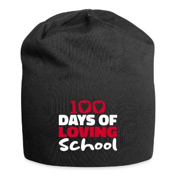 100 Days of Loving School| 100 school days - Jersey Beanie - black - Front