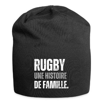 Humour Rugby Histoire de Famille - Bonnet en jersey - noir - Devant