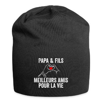 Papa Et Fils Meilleurs Amis Pour La Vie | Cadeau - Bonnet en jersey - noir - Devant