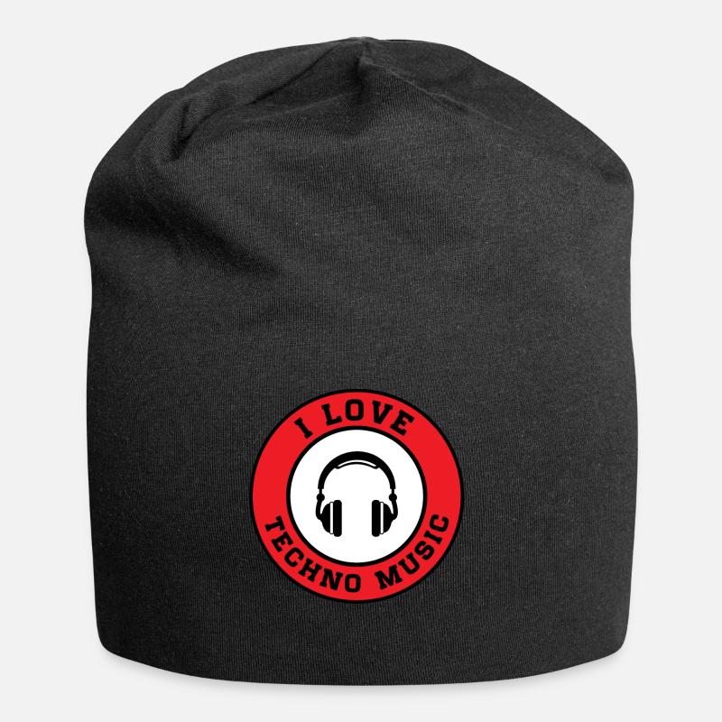 Techno - Bonnet en jersey - noir