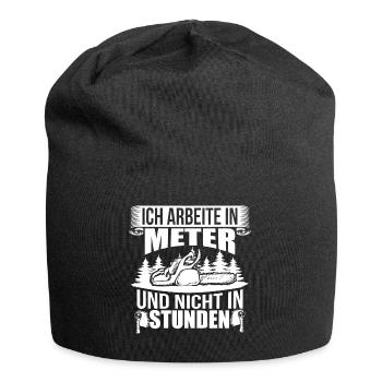 HOLZ SÄGE KETTENSÄGE GESCHENK WALD FÖRSTER BERUF - Jersey-Beanie - Schwarz - Vorne