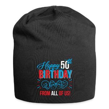 50. Geburtstag 50 Jahre alt Geburtstag Geschenk - Jersey-Beanie - Schwarz - Vorne
