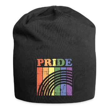 Vintage Gay Lesbienne Arc-en-ciel LGBT - Bonnet en jersey - noir - Devant