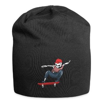 Skater skateboard skeleton skating gift - Jersey Beanie - black - Front