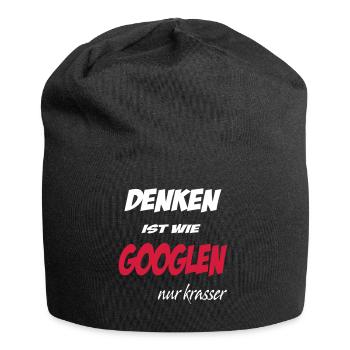 denken ist wie googlen nur krasser - Jersey-Beanie - Schwarz - Vorne