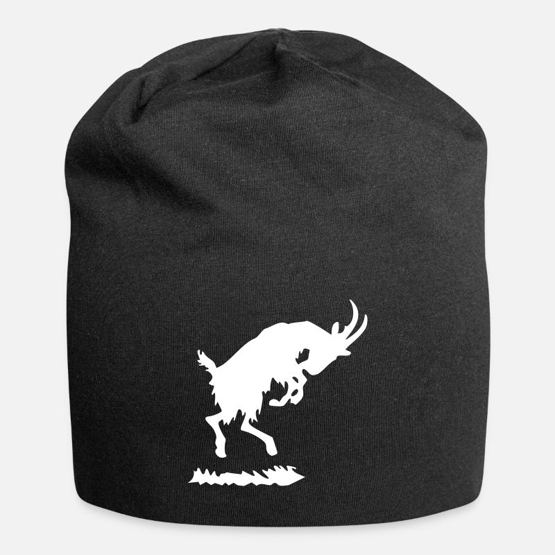 Springender Ziegenbock - Jersey-Beanie - Schwarz