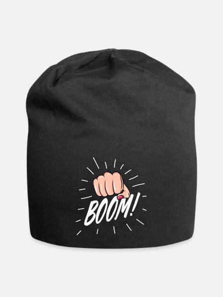 Strip Pop mit weiblicher Faust - Jersey-Beanie - Schwarz