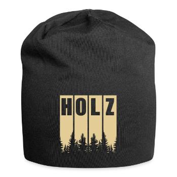 HOLZ SÄGE KETTENSÄGE GESCHENK WALD FÖRSTER BERUF - Jersey-Beanie - Schwarz - Vorne