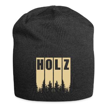 HOLZ SÄGE KETTENSÄGE GESCHENK WALD FÖRSTER BERUF - Jersey-Beanie - Anthrazit - Vorne