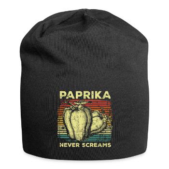 Veganer Paprika - Jersey-Beanie - Schwarz - Vorne