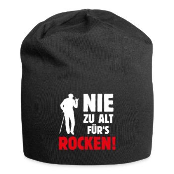 Nie zu alt für's ROCKEN! Alt-Rocker, Rock 'n' Roll - Jersey-Beanie - Schwarz - Vorne